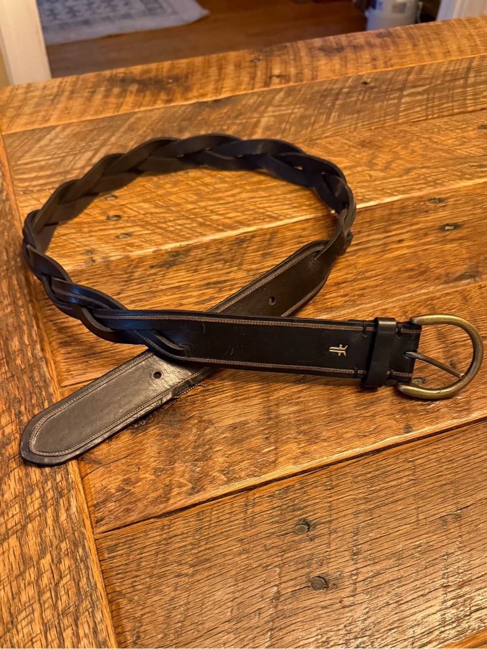 Frye Braided Leather Women's Belt - Black